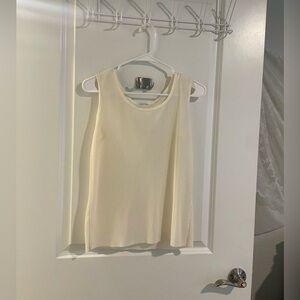 Flowy, Ribbed Sleeveless Top | Cream